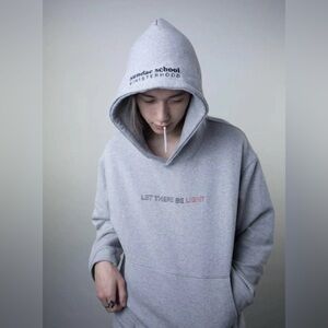 $165 Sundae School Sinisterhood Let There Be Light Gray Pullover Hoodie